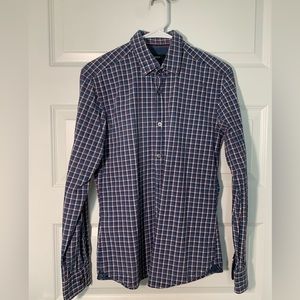 Hugo Boss checkered cotton button- down